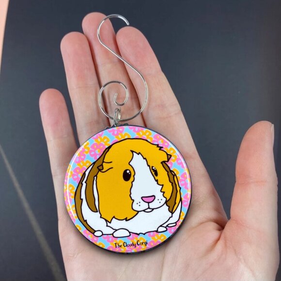 Tropical Guinea Pig Pinback Button, Magnet, Keychain, Bottle Opener or Ornament - Picture 10 of 12